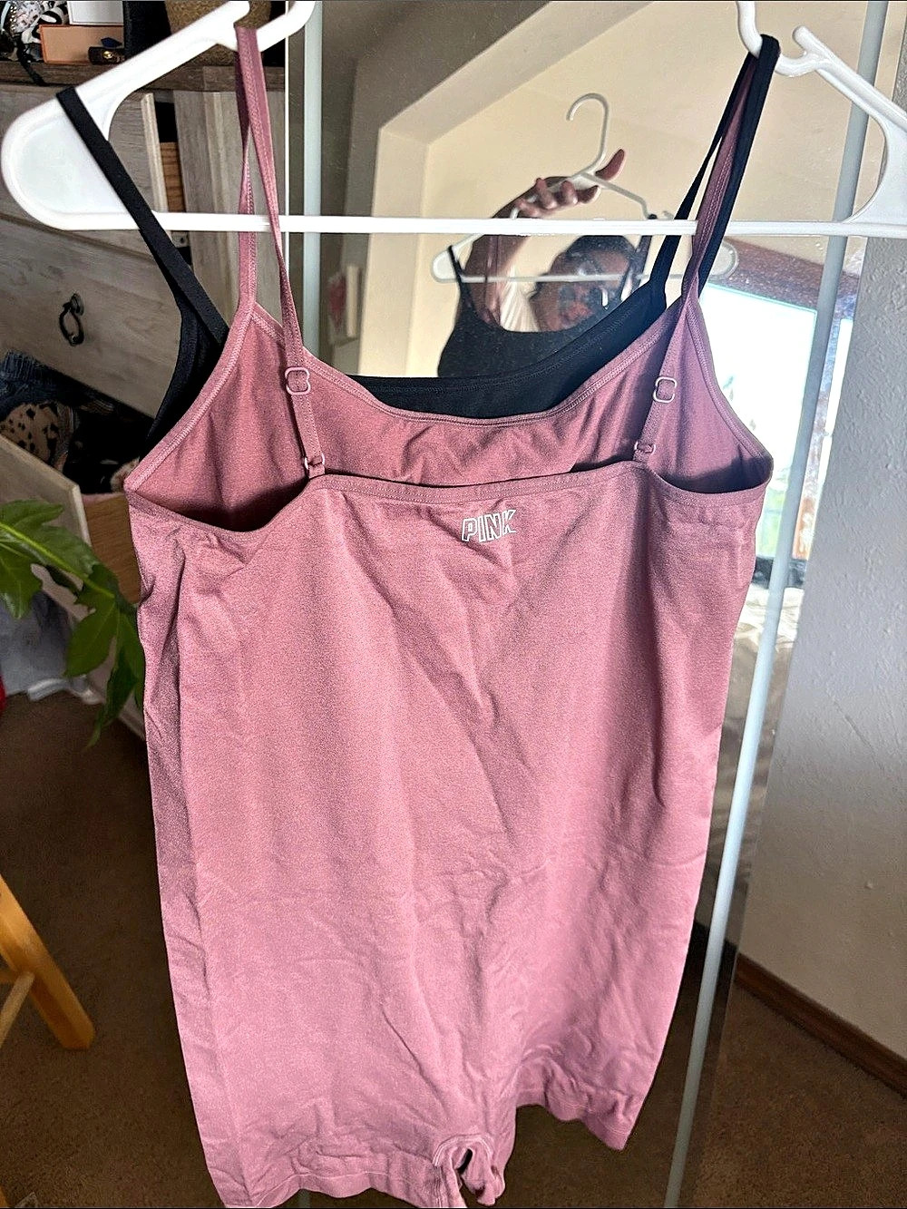 PINK Victoria's Secret Seamless Active Romper Pink xl  & Black large . Seamless